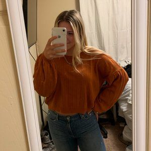 Lumiere Burnt orange cropped sweater